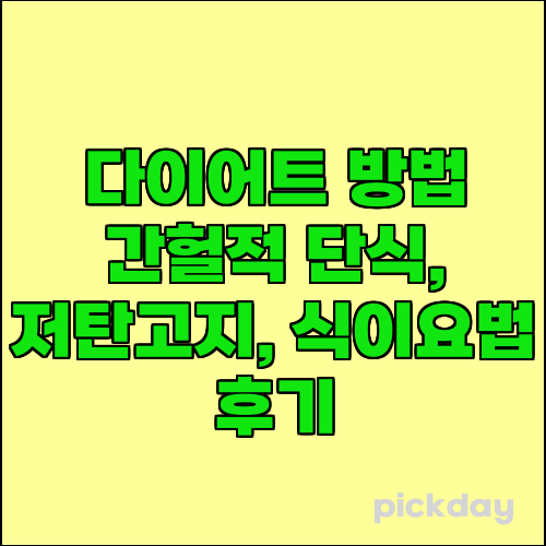 다이어트 방법 간헐적 단식, 저탄고지, 식이요법 후기